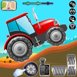 Kids Farm Tractors on Hills 图标